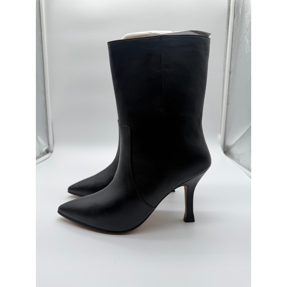 LISA VICKI Arthaul-V Black Sheep Nappa Leather Pointed Toe Stiletto Boots 8M